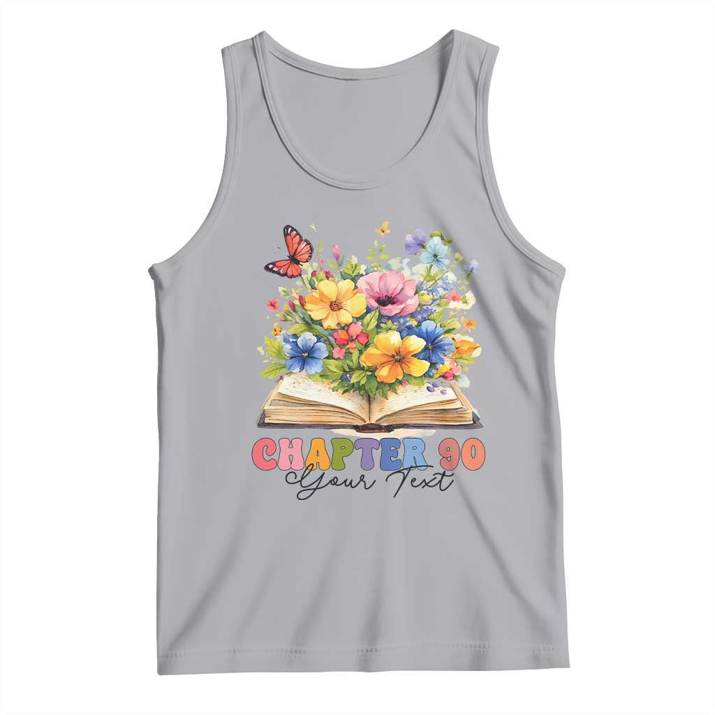 Personalized 90th Birthday Gift For Women Tank Top Custom Name Chapter 90 Flowers Book TS10 Athletic Heather Print Your Wear