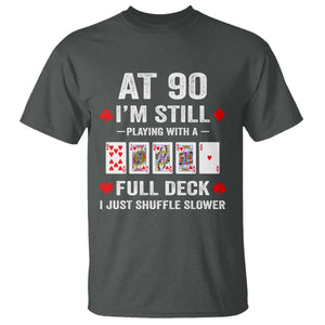 Funny 90th Birthday T Shirt Funny 90 Year Old Cards TS10 Dark Heather Print Your Wear