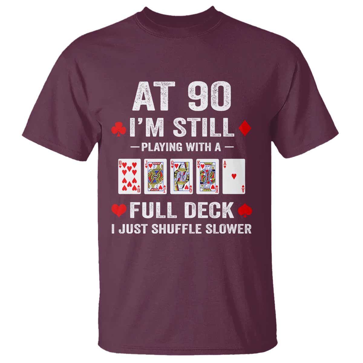 Funny 90th Birthday T Shirt Funny 90 Year Old Cards TS10 Maroon Print Your Wear