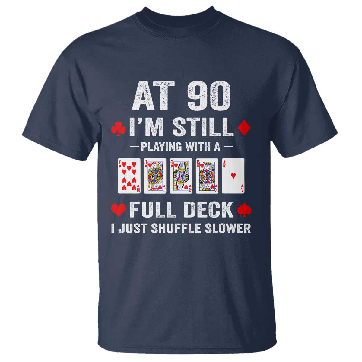 Funny 90th Birthday T Shirt Funny 90 Year Old Cards TS10 Navy Print Your Wear