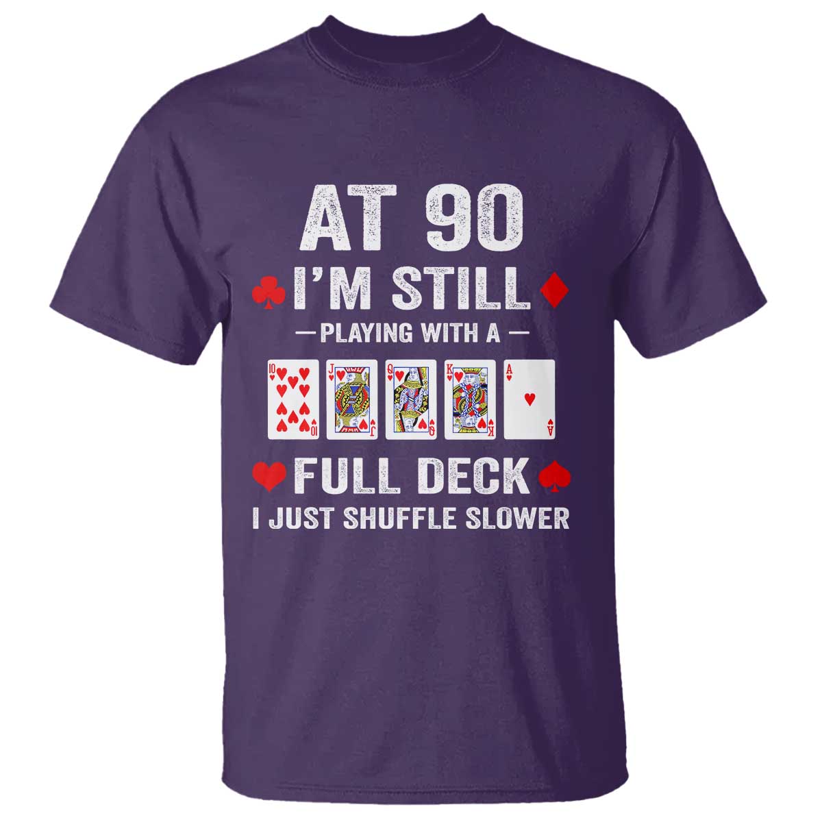 Funny 90th Birthday T Shirt Funny 90 Year Old Cards TS10 Purple Print Your Wear