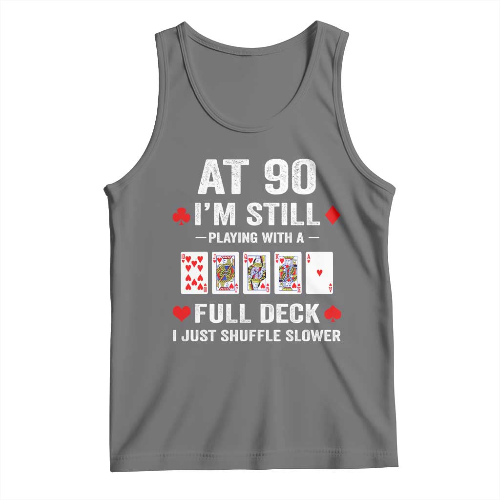 Funny 90th Birthday Tank Top Funny 90 Year Old Cards TS10 Black Heather Print Your Wear