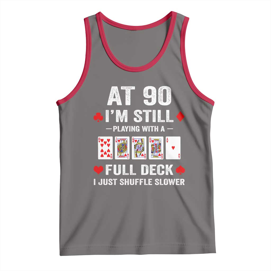 Funny 90th Birthday Tank Top Funny 90 Year Old Cards TS10 Deep Heather Red Print Your Wear