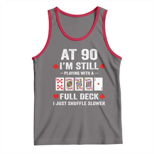 Funny 90th Birthday Tank Top Funny 90 Year Old Cards TS10 Deep Heather Red Print Your Wear