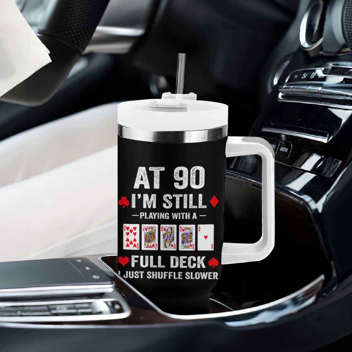 Funny 90th Birthday Tumbler With Handle Funny 90 Year Old Cards TS10 Print Your Wear
