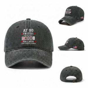 Funny 90th Birthday Washed Cotton Baseball Cap Funny 90 Year Old Cards