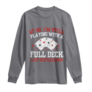 Funny 90th Birthday Long Sleeve Shirt Retro Funny 90 Year Old Cards Bday Gifts TS10 Charcoal Print Your Wear