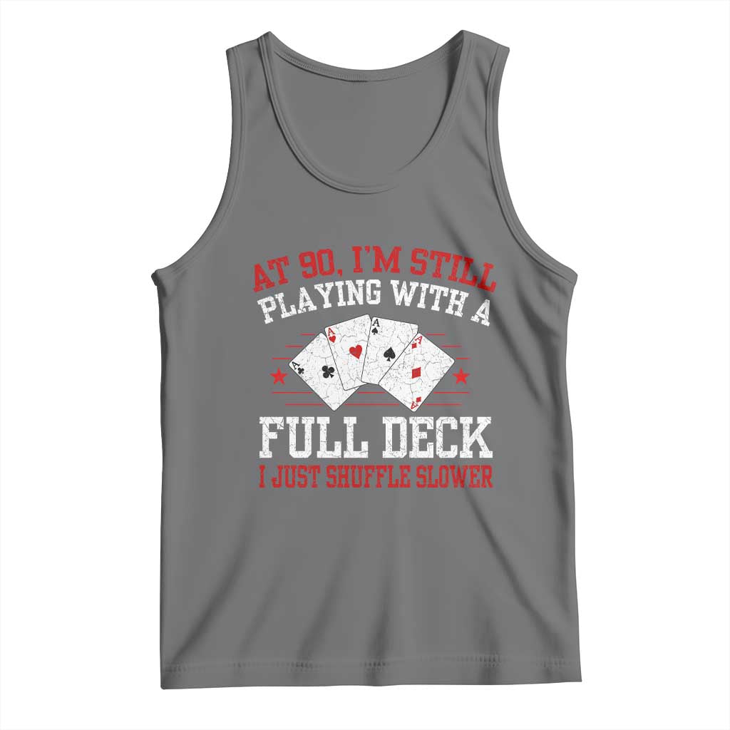 Funny 90th Birthday Tank Top Retro Funny 90 Year Old Cards Bday Gifts TS10 Black Heather Print Your Wear