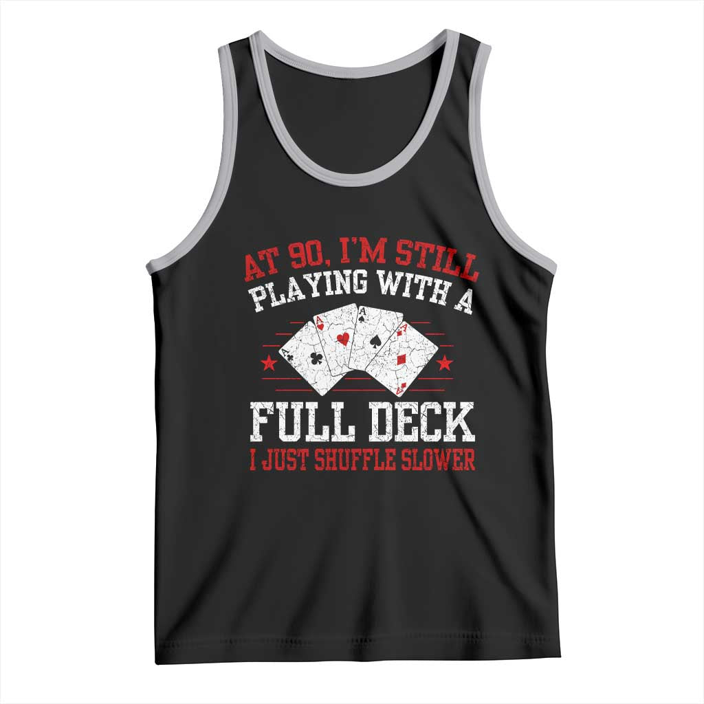 Funny 90th Birthday Tank Top Retro Funny 90 Year Old Cards Bday Gifts TS10 Black Athletic Heather Print Your Wear