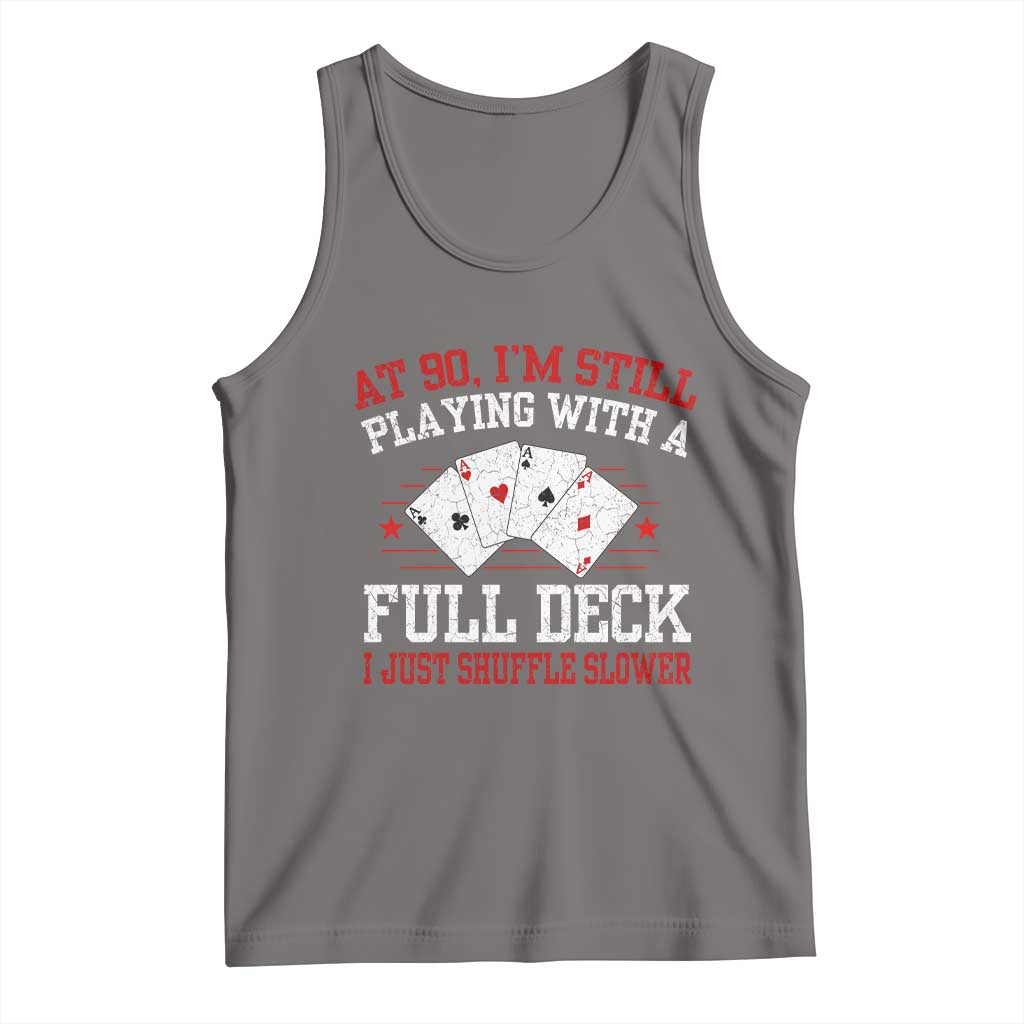 Funny 90th Birthday Tank Top Retro Funny 90 Year Old Cards Bday Gifts TS10 Deep Heather Print Your Wear