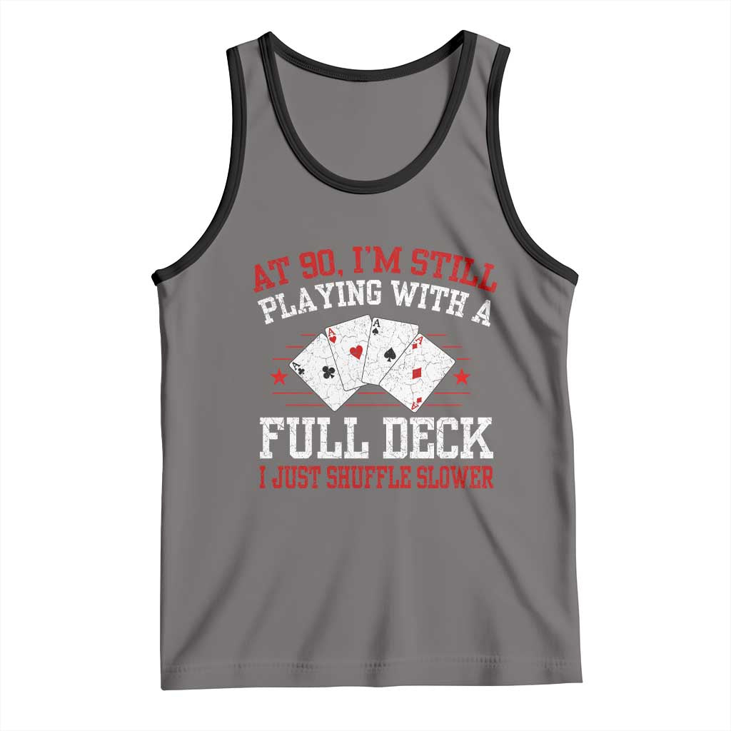 Funny 90th Birthday Tank Top Retro Funny 90 Year Old Cards Bday Gifts TS10 Deep Heather Black Print Your Wear