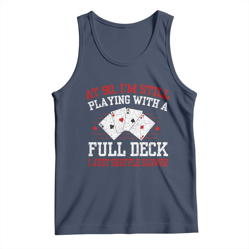 Funny 90th Birthday Tank Top Retro Funny 90 Year Old Cards Bday Gifts TS10 Navy Print Your Wear