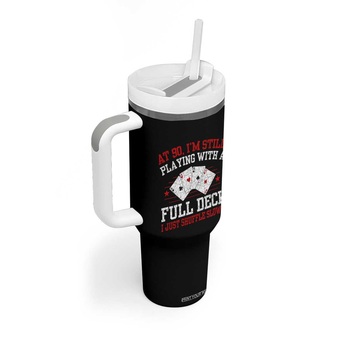 Funny 90th Birthday Tumbler With Handle Retro Funny 90 Year Old Cards Bday Gifts TS10 Print Your Wear