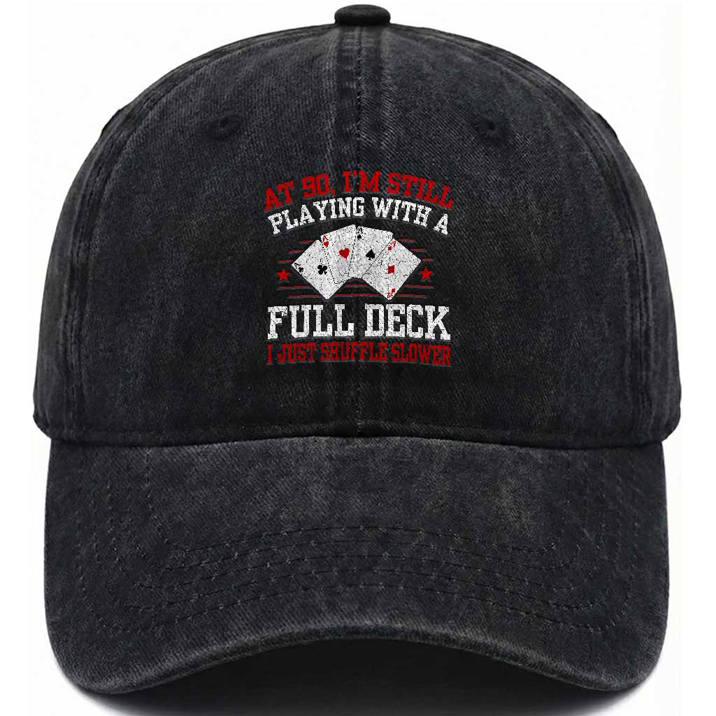 Funny 90th Birthday Washed Cotton Baseball Cap Retro Funny 90 Year Old Cards Bday Gifts
