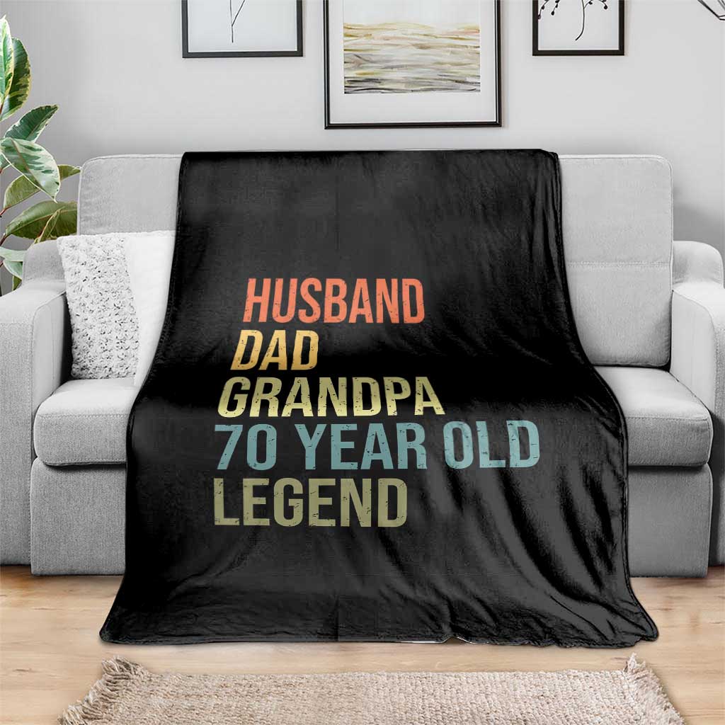 70th Birthday Throw Blanket Husband Dad Grandpa 70 Year Old Legend TS10 Print Your Wear