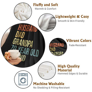 70th Birthday Throw Blanket Husband Dad Grandpa 70 Year Old Legend TS10 Print Your Wear