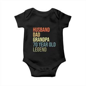 70th Birthday Baby Onesie Husband Dad Grandpa 70 Year Old Legend TS10 Black Print Your Wear