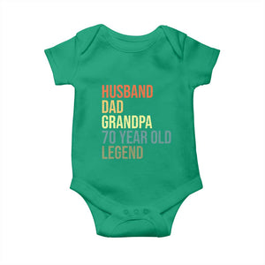 70th Birthday Baby Onesie Husband Dad Grandpa 70 Year Old Legend TS10 Irish Green Print Your Wear