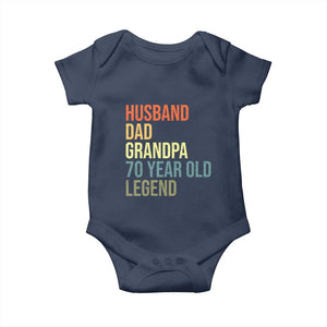70th Birthday Baby Onesie Husband Dad Grandpa 70 Year Old Legend TS10 Navy Print Your Wear