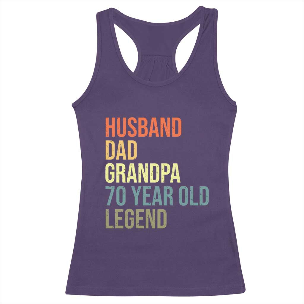 70th Birthday Racerback Tank Top Husband Dad Grandpa 70 Year Old Legend TS10 Purple Print Your Wear