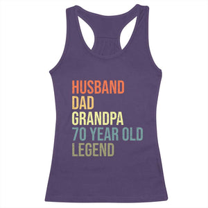 70th Birthday Racerback Tank Top Husband Dad Grandpa 70 Year Old Legend TS10 Purple Print Your Wear