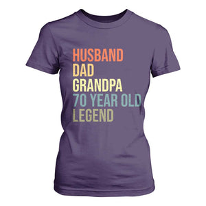 70th Birthday T Shirt For Women Husband Dad Grandpa 70 Year Old Legend TS10 Purple Print Your Wear