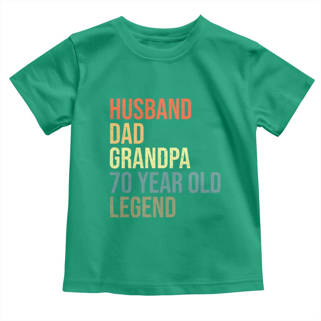 70th Birthday Toddler T Shirt Husband Dad Grandpa 70 Year Old Legend TS10 Irish Green Print Your Wear