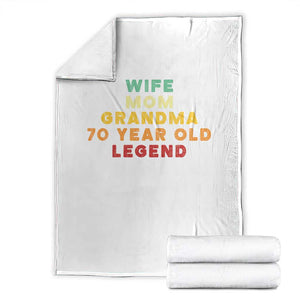 70th Birthday Gifts For Women Throw Blanket Wife Mom Grandma 70 Year Old Legend TS10 Black Print Your Wear