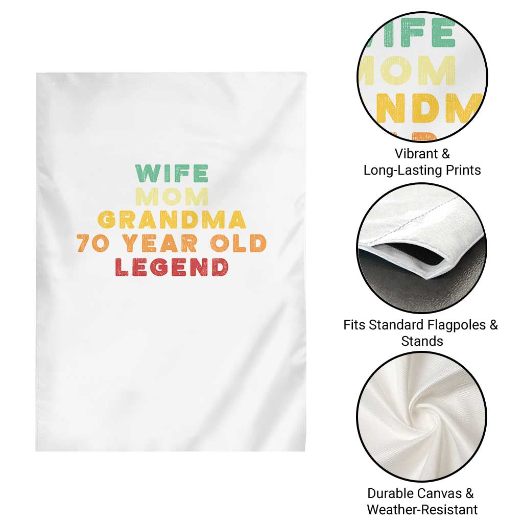 70th Birthday Gifts For Women Garden Flag Wife Mom Grandma 70 Year Old Legend TS10 Print Your Wear