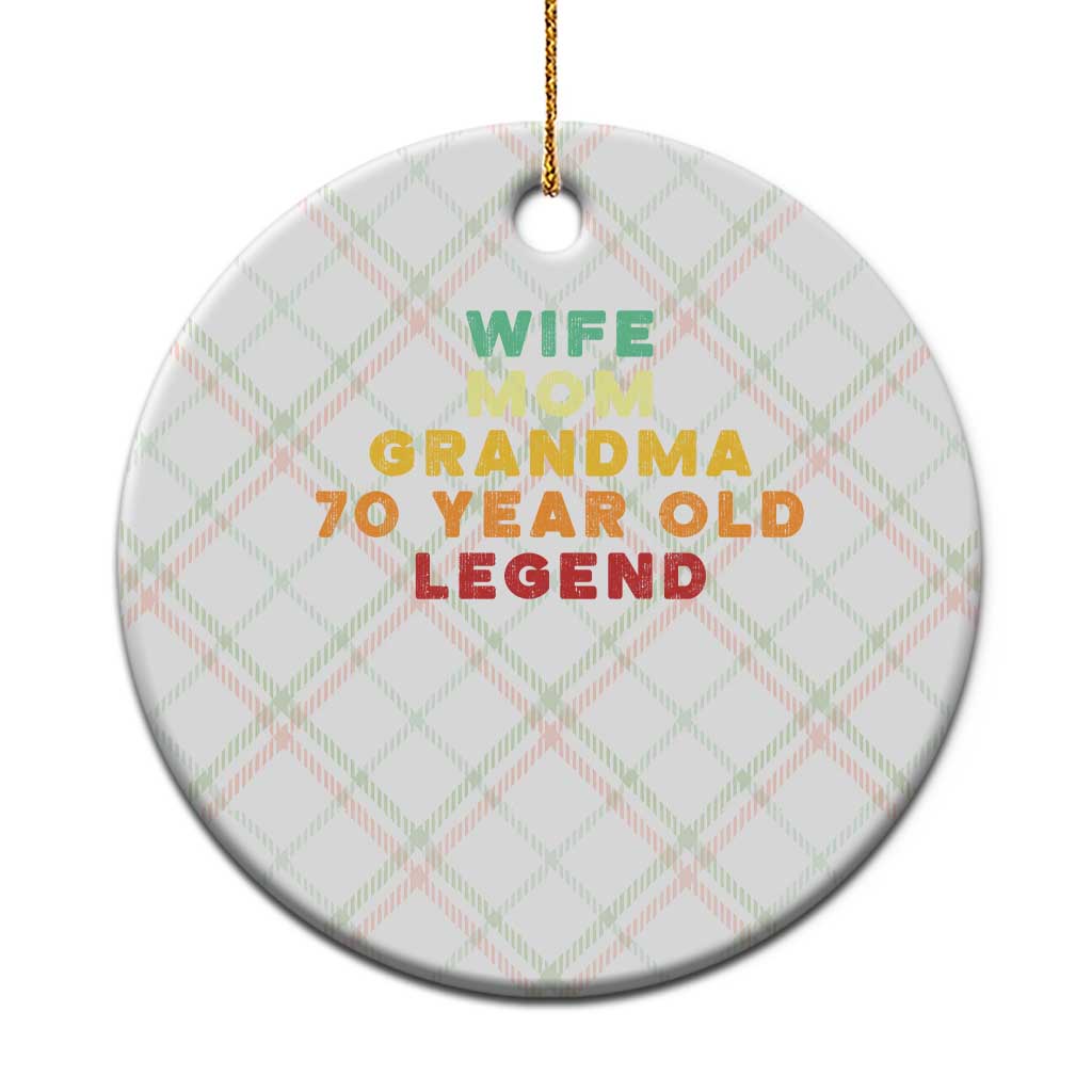 70th Birthday Gifts For Women Ceramic Ornament Wife Mom Grandma 70 Year Old Legend TS10 1pc Christmas Plaid Print Your Wear