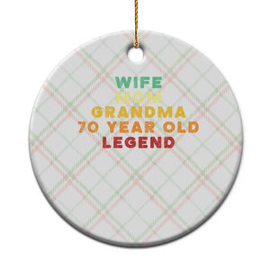 70th Birthday Gifts For Women Ceramic Ornament Wife Mom Grandma 70 Year Old Legend TS10 1pc Christmas Plaid Print Your Wear