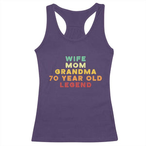 70th Birthday Gifts For Women Racerback Tank Top Wife Mom Grandma 70 Year Old Legend TS10 Purple Print Your Wear