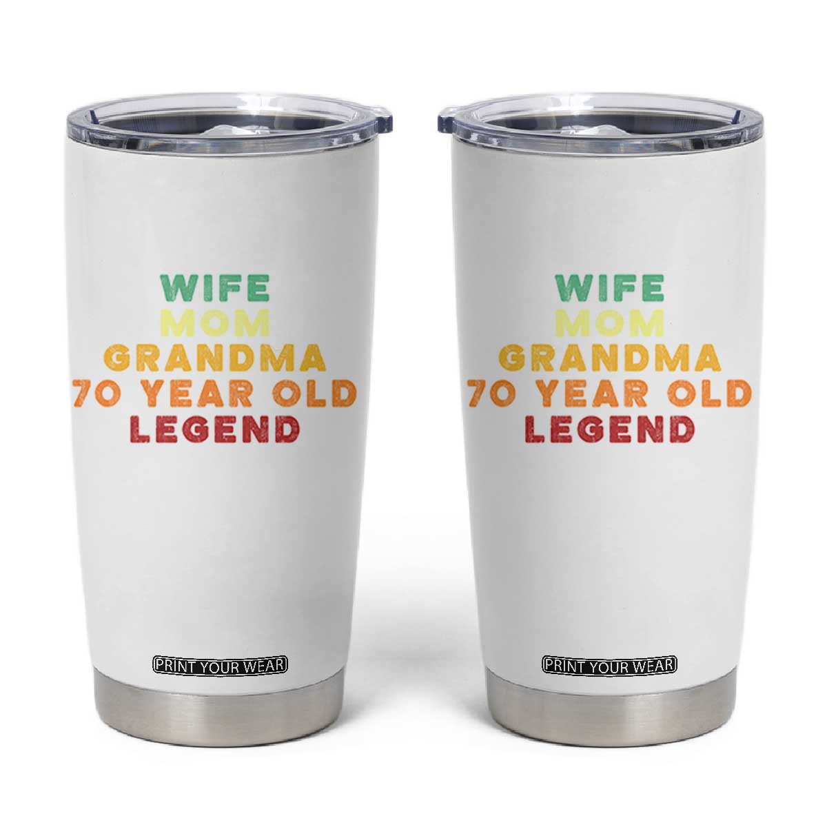 70th Birthday Gifts For Women Tumbler Cup Wife Mom Grandma 70 Year Old Legend TS10 White Print Your Wear