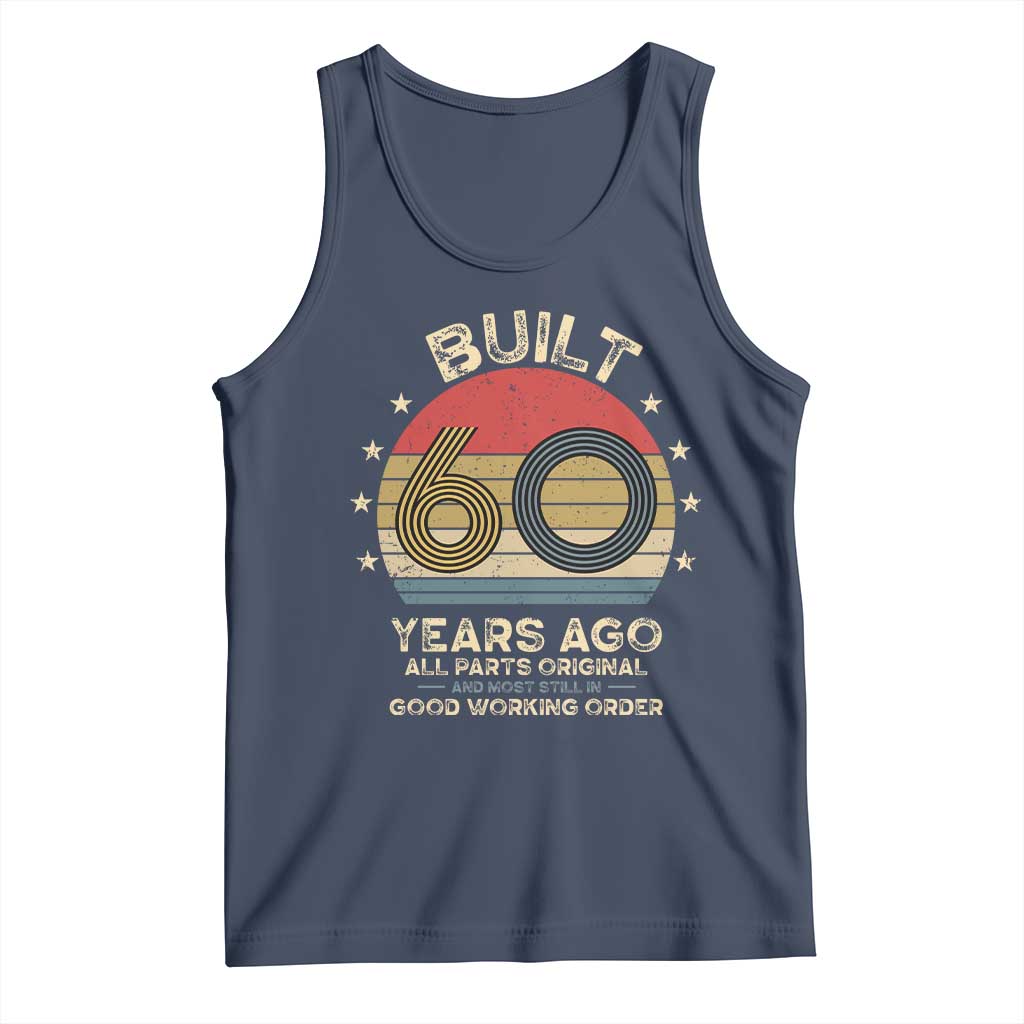 Funny 60th Birthday Tank Top Vintage Retro Built 60 Years Ago TS10 Navy Print Your Wear