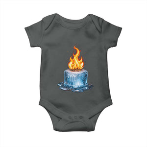 Subtle Anti Ice Baby Onesie Ice Melting Satire Political Humor TS10 Dark Heather Print Your Wear