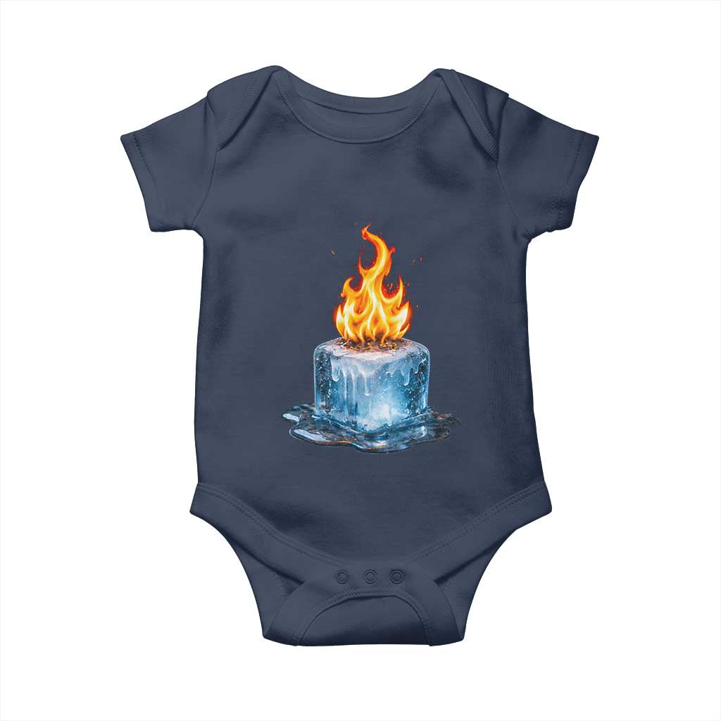 Subtle Anti Ice Baby Onesie Ice Melting Satire Political Humor TS10 Navy Print Your Wear