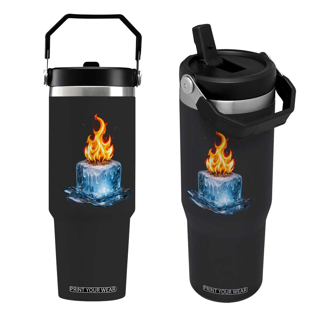 Subtle Anti Ice Flip Straw Tumbler Ice Melting Satire Political Humor TS10 One Size: 30 oz Black Print Your Wear