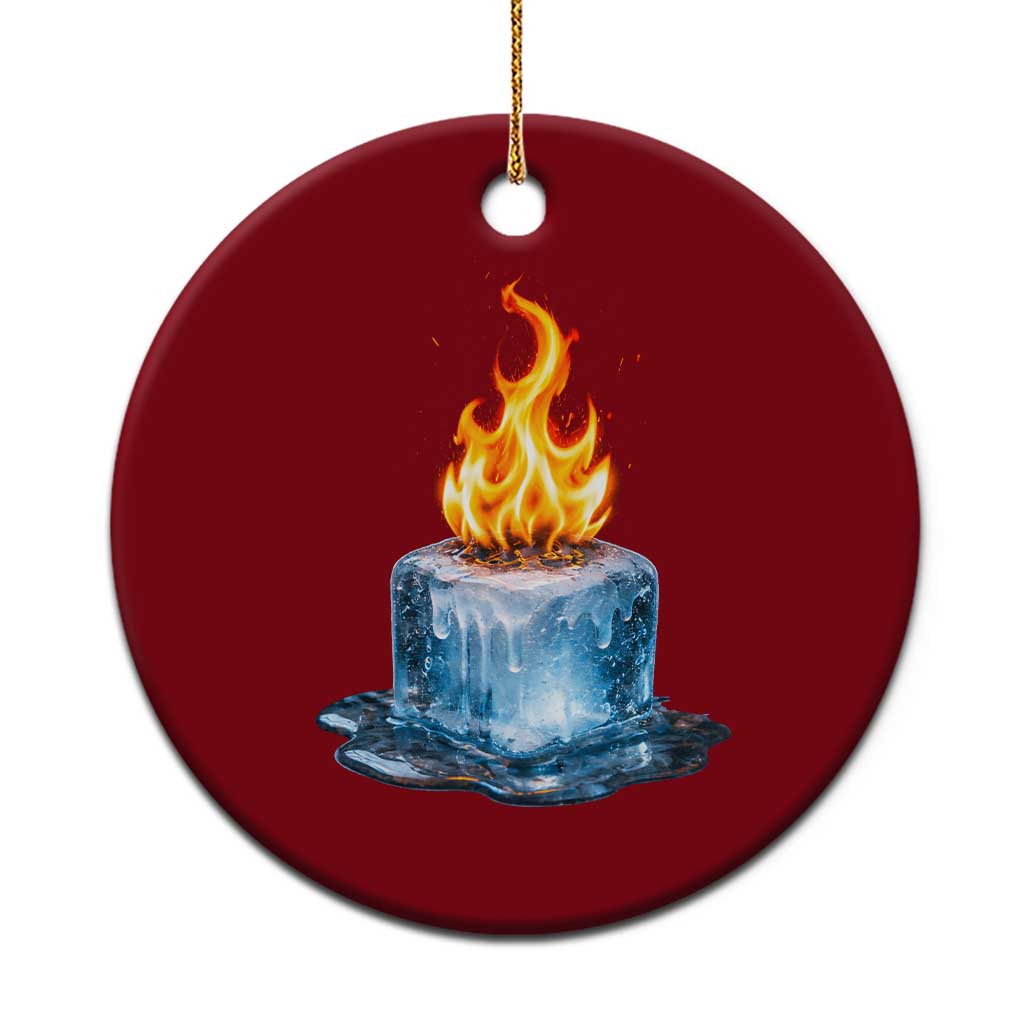 Subtle Anti Ice Ceramic Ornament Ice Melting Satire Political Humor TS10 1pc Red Print Your Wear