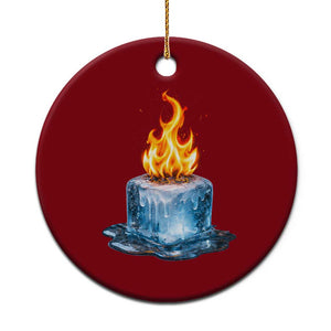 Subtle Anti Ice Ceramic Ornament Ice Melting Satire Political Humor TS10 1pc Red Print Your Wear