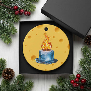 Subtle Anti Ice Ceramic Ornament Ice Melting Satire Political Humor TS10 1pc Yellow Cheese Print Your Wear