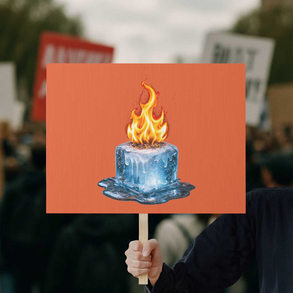 Subtle Anti Ice Protest Sign Ice Melting Satire Political Humor TS10 Horizontal 18