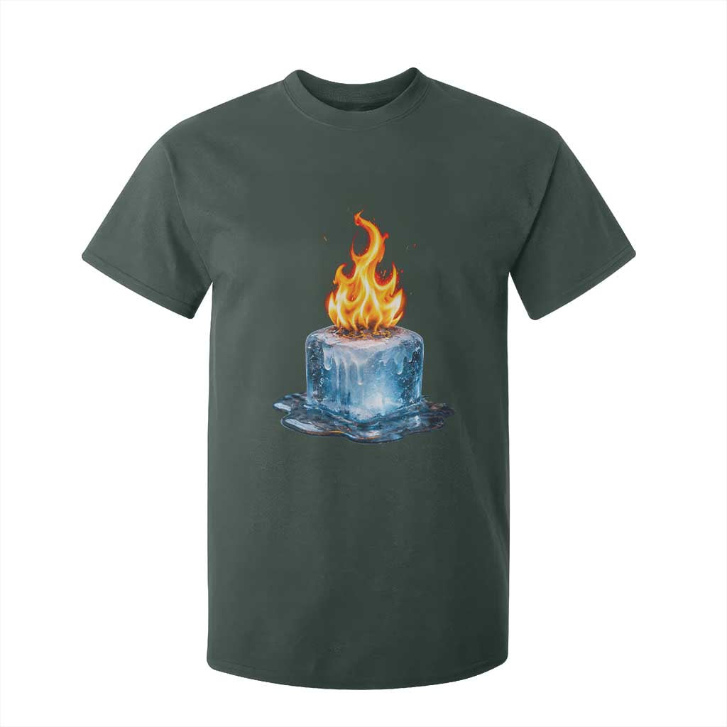 Subtle Anti Ice T Shirt For Kid Ice Melting Satire Political Humor TS10 Dark Forest Green Print Your Wear