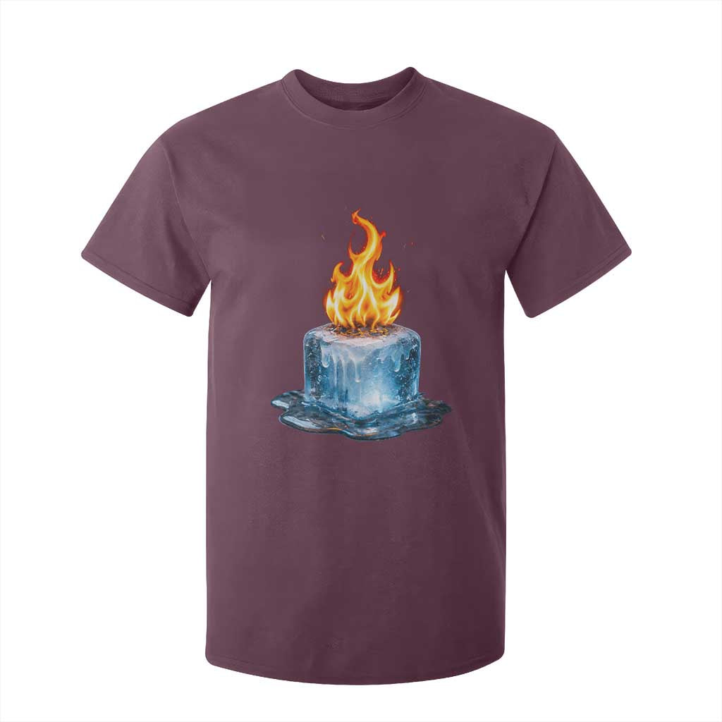 Subtle Anti Ice T Shirt For Kid Ice Melting Satire Political Humor TS10 Maroon Print Your Wear