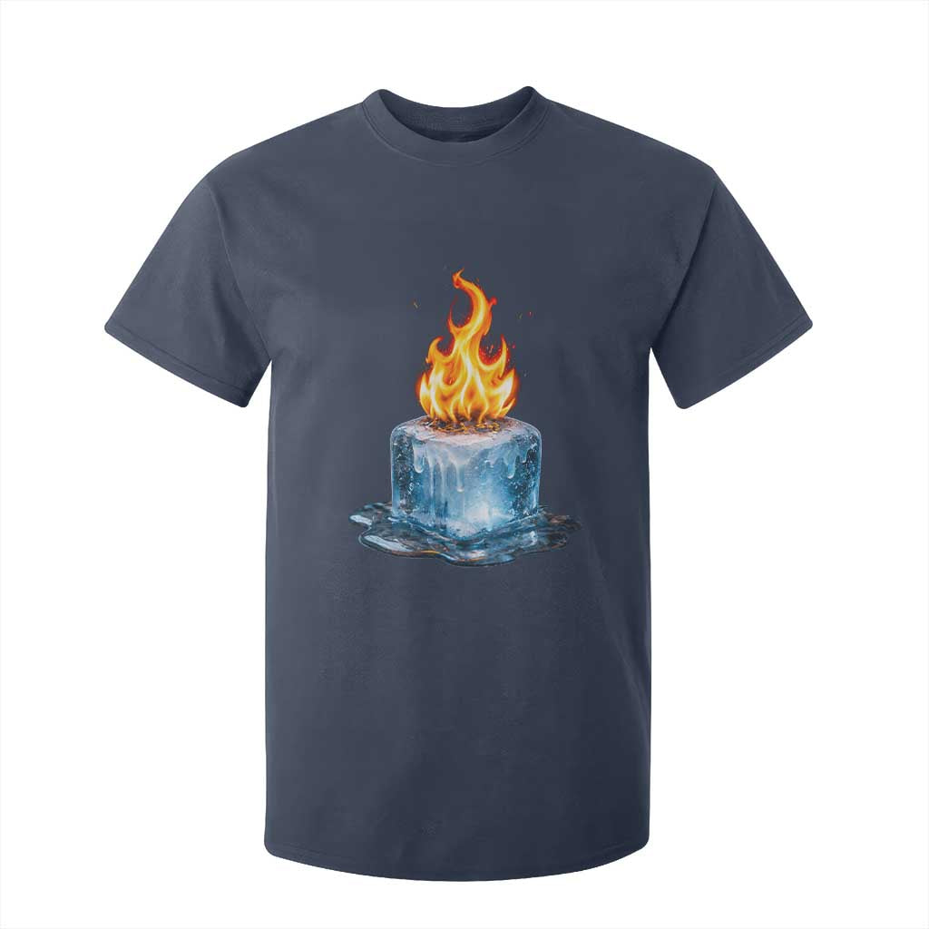 Subtle Anti Ice T Shirt For Kid Ice Melting Satire Political Humor TS10 Navy Print Your Wear