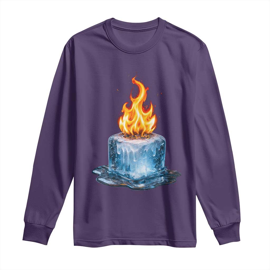 Subtle Anti Ice Long Sleeve Shirt Ice Melting Satire Political Humor TS10 Purple Print Your Wear