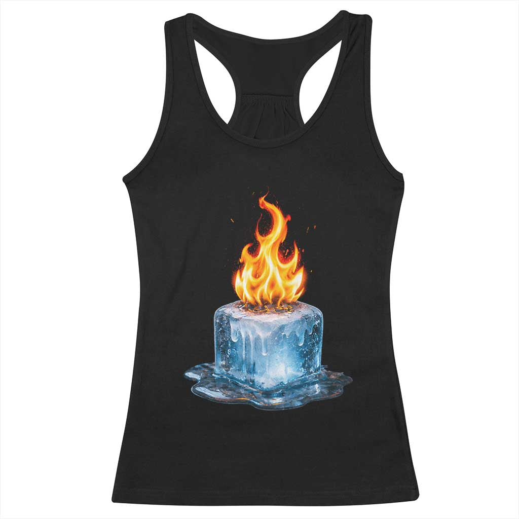 Subtle Anti Ice Racerback Tank Top Ice Melting Satire Political Humor TS10 Black Print Your Wear
