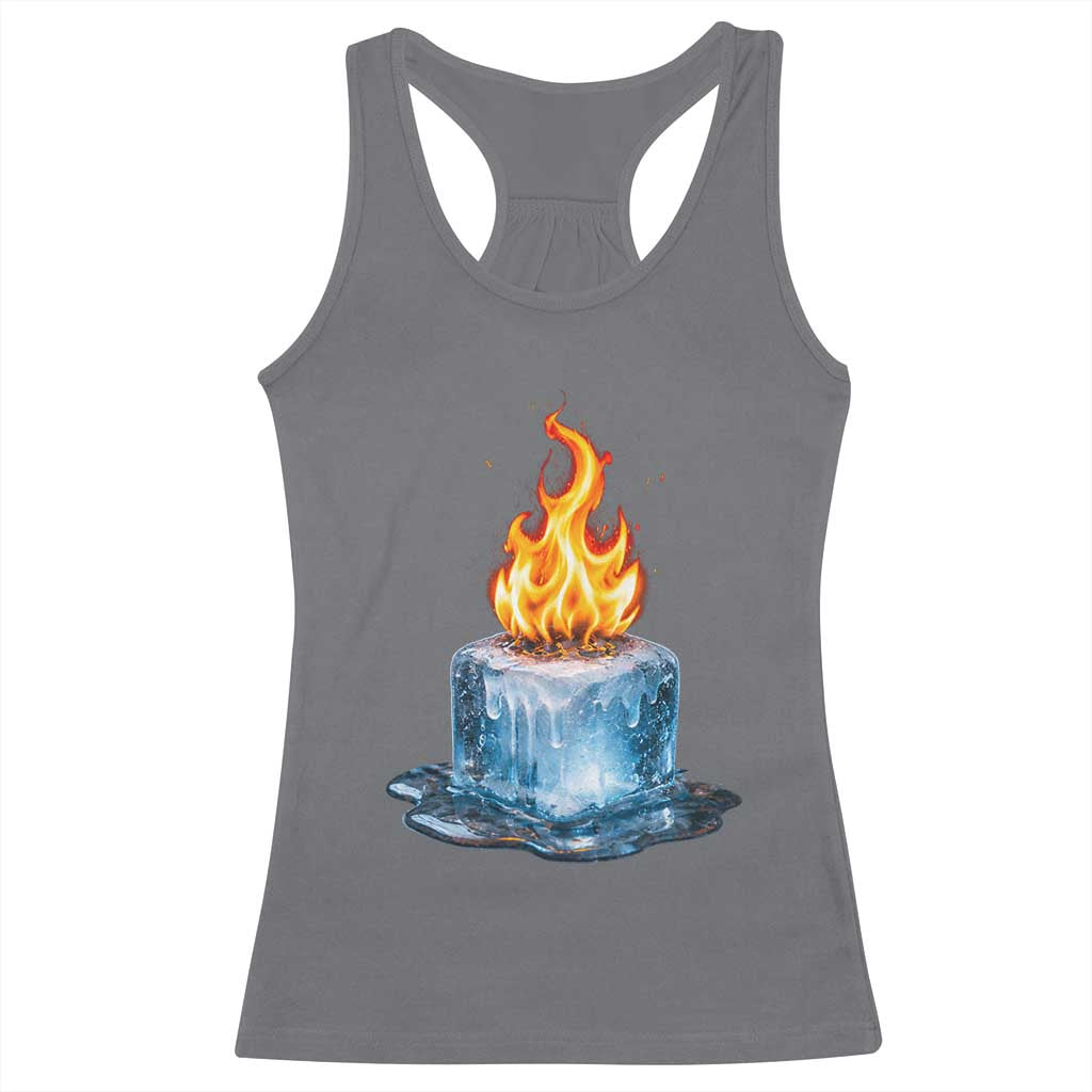 Subtle Anti Ice Racerback Tank Top Ice Melting Satire Political Humor TS10 Charcoal Print Your Wear