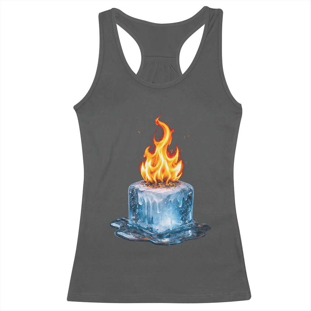 Subtle Anti Ice Racerback Tank Top Ice Melting Satire Political Humor TS10 Dark Heather Print Your Wear