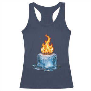 Subtle Anti Ice Racerback Tank Top Ice Melting Satire Political Humor TS10 Navy Print Your Wear