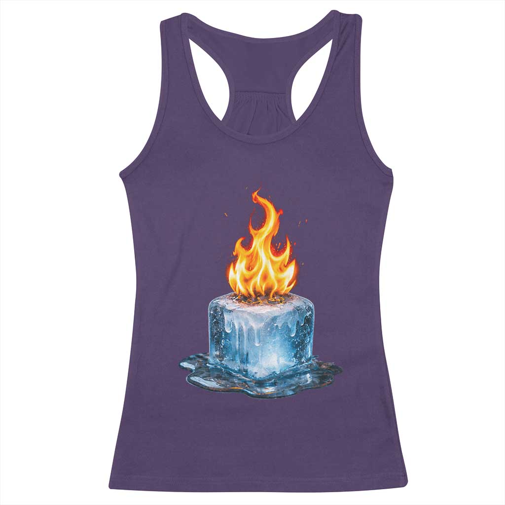 Subtle Anti Ice Racerback Tank Top Ice Melting Satire Political Humor TS10 Purple Print Your Wear